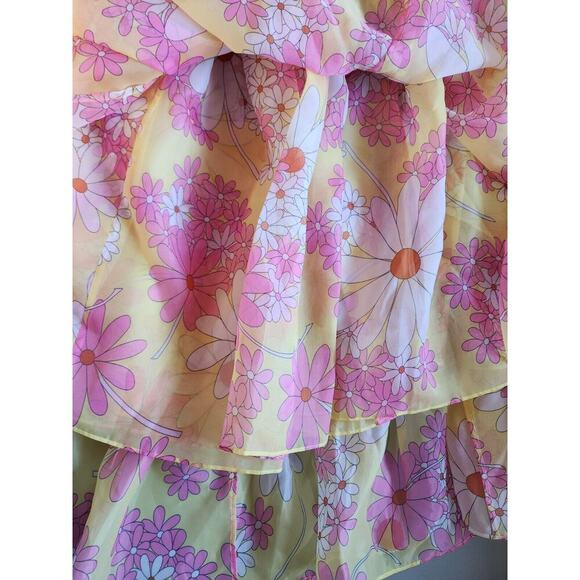 NWT Selkie French Puff Floral Midi Dress Size Small The Goldie #2C501 - Picture 11 of 13